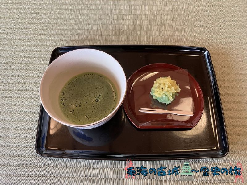 掛川城でいただくお茶
